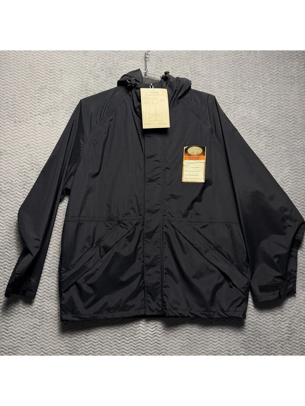 Walls Jacket & Pants Rain Suit Sz L Black Non-insulated Waterproof Breathable